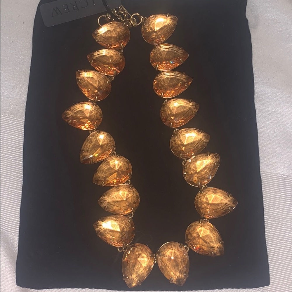 NWT j.Crew statement necklace. Orange/Amber stones